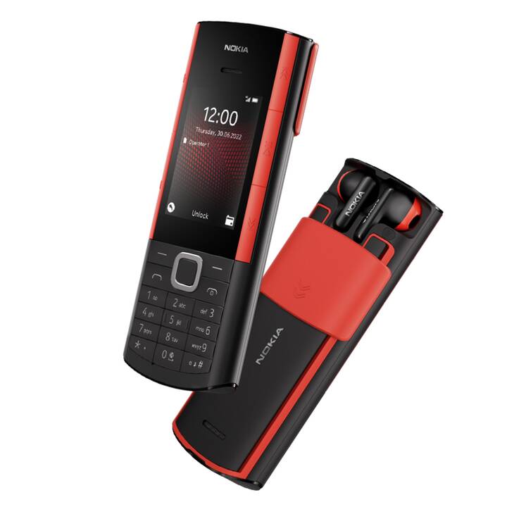 NOKIA 5710 Xpress Audio (128 MB, 2.8", 0.3 MP, Schwarz, Rot)