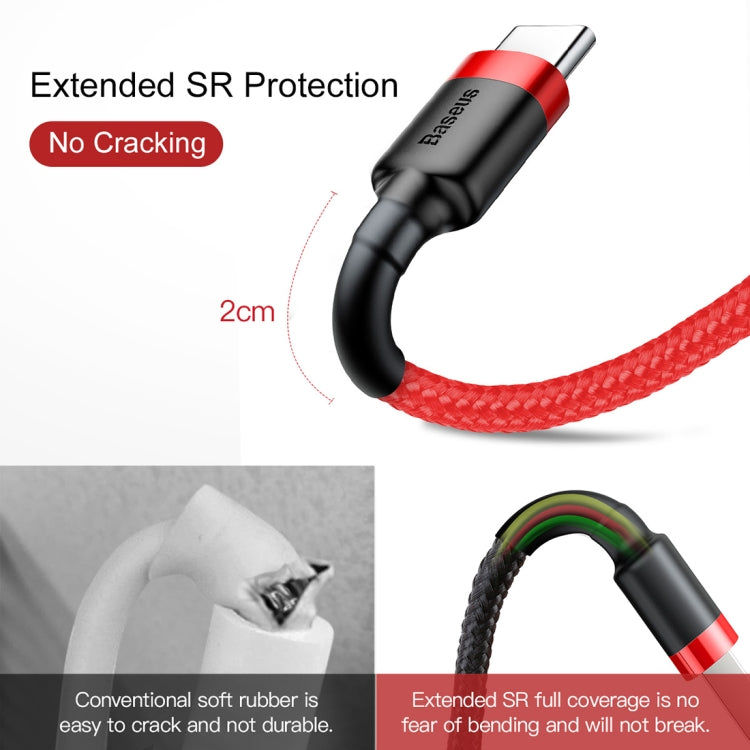 BASEUS Baseus 2A Typ C / USB-C Cafule Robustes Ladekabel, Länge: 3m (rot) Elektroniktrade Switzerland