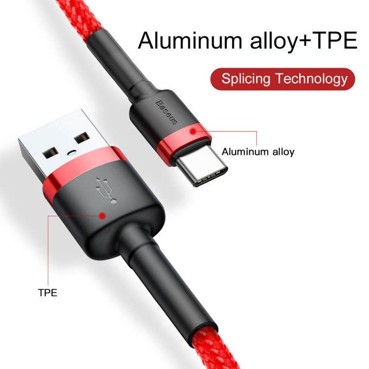 BASEUS Baseus 2A Typ C / USB-C Cafule Robustes Ladekabel, Länge: 3m (rot) Elektroniktrade Switzerland