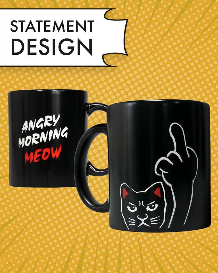 TASSE - ANGRY Winkekatze Schwarz