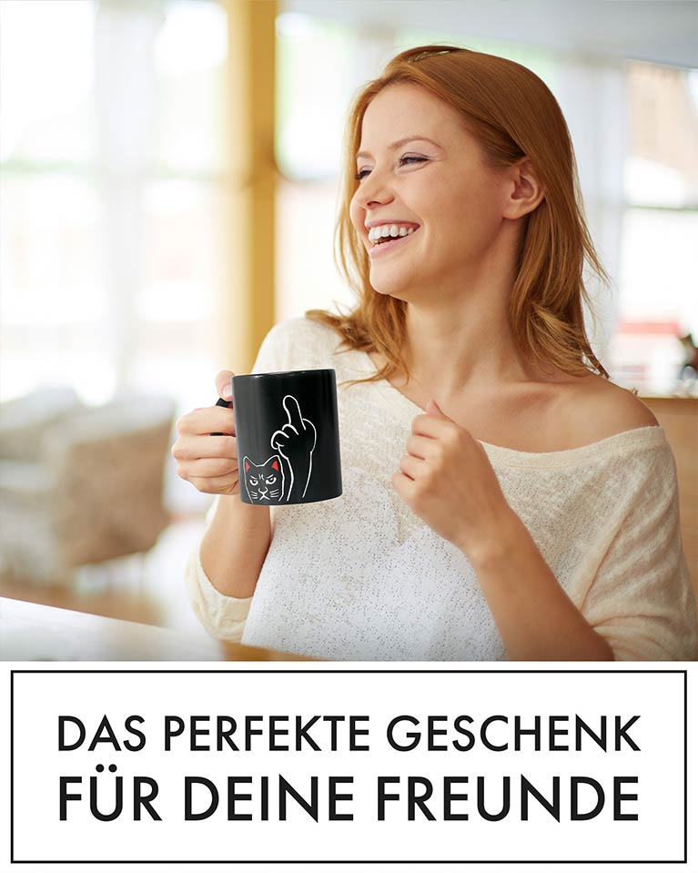 TASSE - ANGRY Winkekatze Schwarz