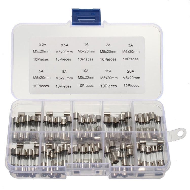 Elektroniktrade 100 Stk 5 x 20 mm Sicherung Verschiedene Kits Glassicherungsrohr 0,2A 0,5A 1A 2A 3A 5A 8A 10A 15A 20A elektroniktrade Switzerland