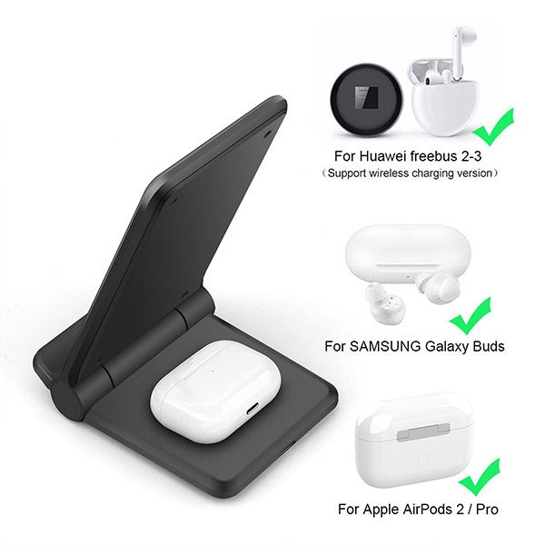 Elektroniktrade 2-in-1-Qi-Wireless-Ladegerät Faltbare Schnellladestation Elektroniktrade Switzerland