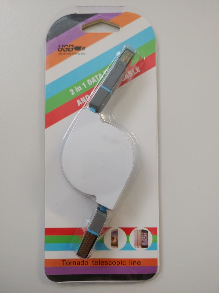 Elektroniktrade 2in1 Ausziehbares Daten & Ladekabel für iPhone/Samsung und viele mehr Elektroniktrade Switzerland