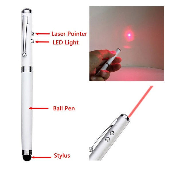 Elektroniktrade 4in1 Kugelschreiber Laser Rot mit Penstift für Tablet & Handy & Lampe Elektroniktrade Switzerland