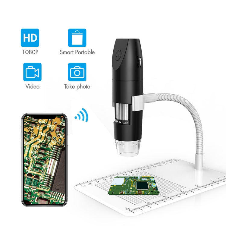 Elektroniktrade 50-1000X Einstellbares Smart Wifi USB Digitalmikroskop (schwarz) Elektroniktrade Switzerland