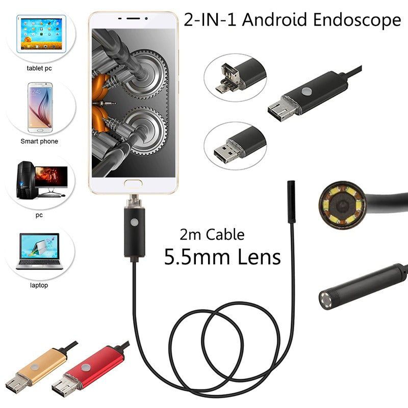 Elektroniktrade Endoskop mit 2M Kabel für Android Phones & Computer Elektroniktrade Switzerland