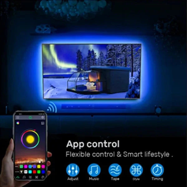 Elektroniktrade Flexibler LED 5050 Streifen mit USB/ Bluetooth über APP steuerbar Elektroniktrade Switzerland