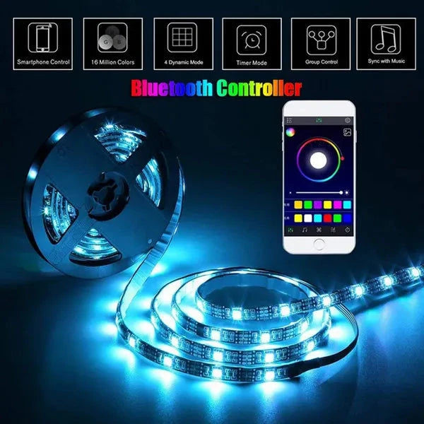 Elektroniktrade Flexibler LED 5050 Streifen mit USB/ Bluetooth über APP steuerbar Elektroniktrade Switzerland