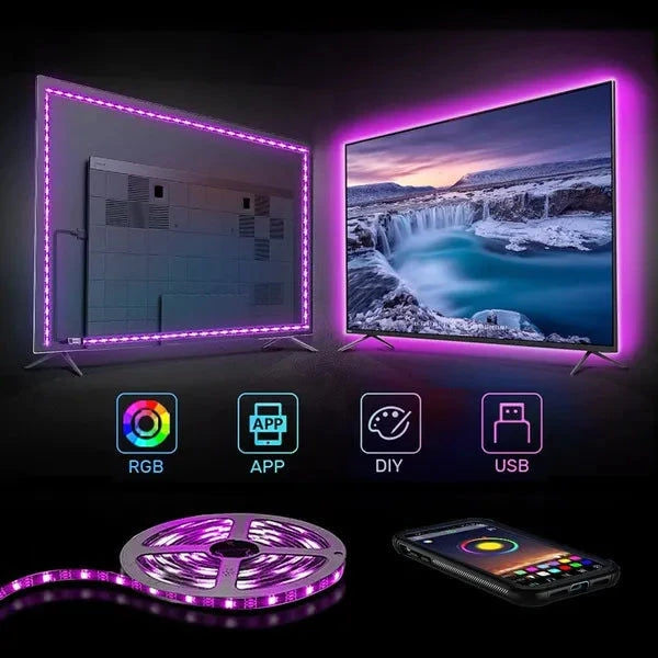 Elektroniktrade Flexibler LED 5050 Streifen mit USB/ Bluetooth über APP steuerbar Elektroniktrade Switzerland