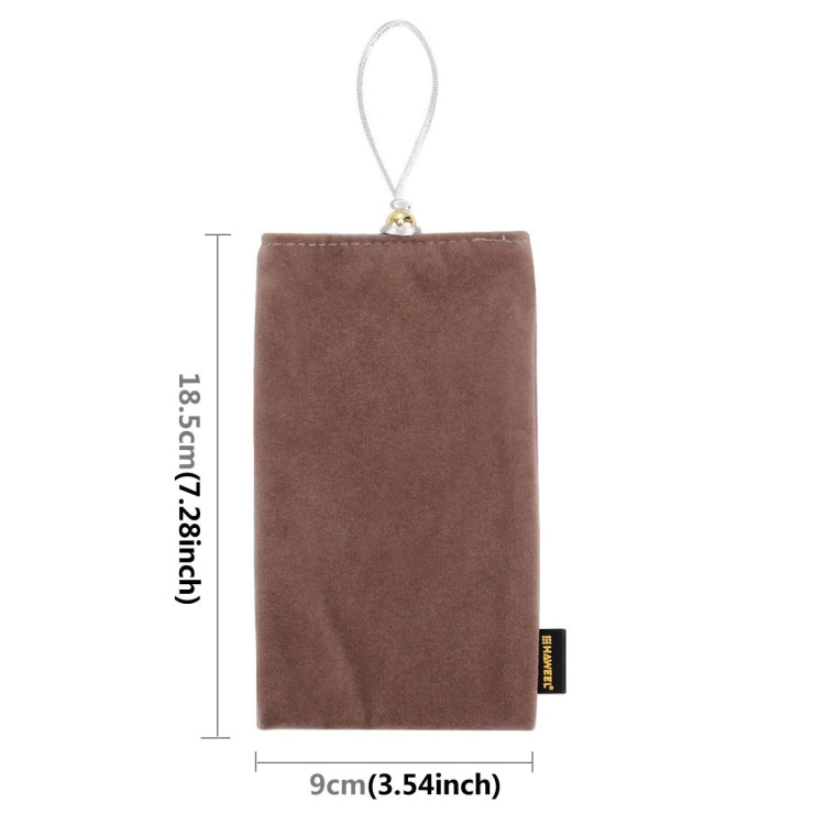 Elektroniktrade HAWEEL Soft Flannel Pouch Bag mit Pearl Button für bis zu 5,5 Zoll Bildschirmtelefon, Größe: 18,5 cm x 9 cm (grau) Elektroniktrade Switzerland
