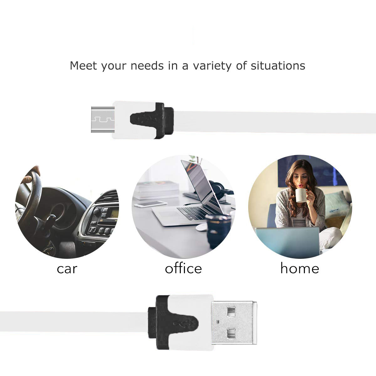 Elektroniktrade Ladekabel Micro USB weiss 2 m elektroniktrade Switzerland