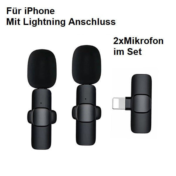 Elektroniktrade Mini-Funkmikrofon für USB-C/Lightning Geräte, 2,4 GHz, 48 kHz Stereo, 10 m elektroniktrade Switzerland