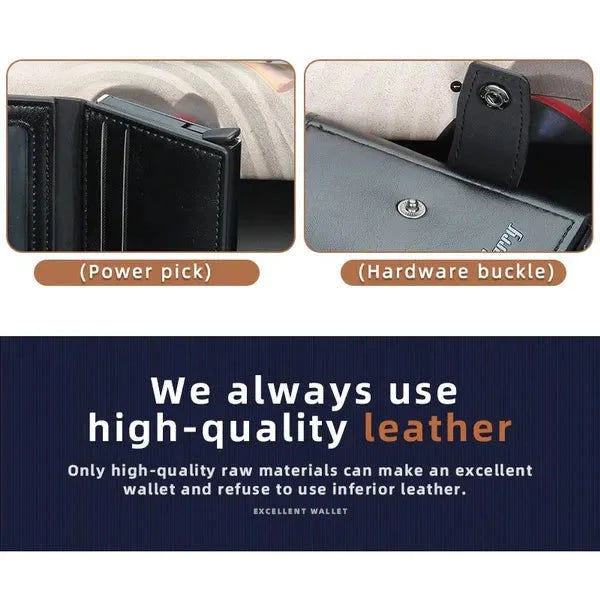 Elektroniktrade RFID Blocking Protection Herren Leder Geldbörse Alu elektroniktrade Switzerland