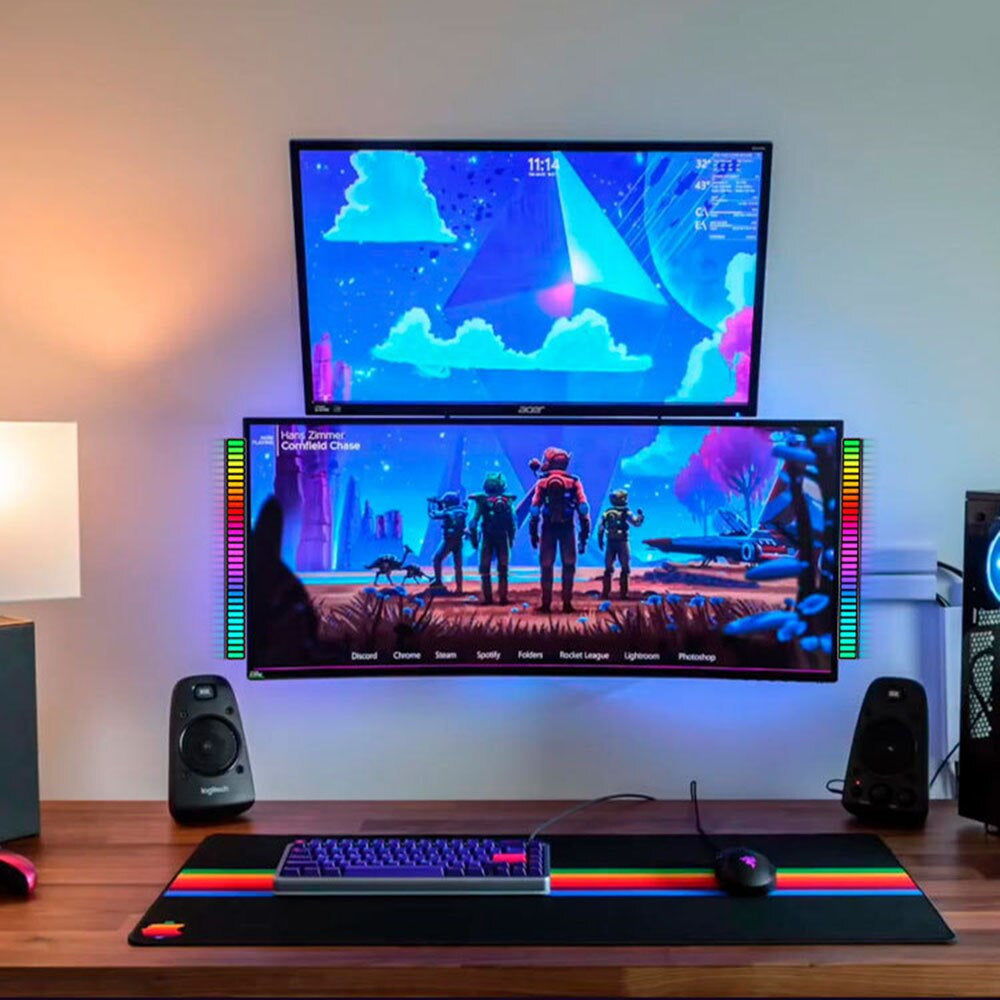 Elektroniktrade RGB LED Streifen Panel - Leuchtet nach Musik/Gespräch mit Akku Elektroniktrade Switzerland