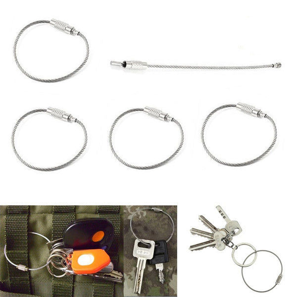 Elektroniktrade Schlüsselanhänger Kabel Edelstahl Draht Grösse S 10cm elektroniktrade Switzerland