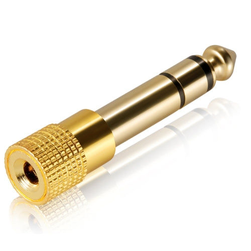 Elektroniktrade Vergoldeter 6,35 mm Stecker auf 3,5 mm Stereo-Buchsenadapter Sockeladapter Elektroniktrade Switzerland