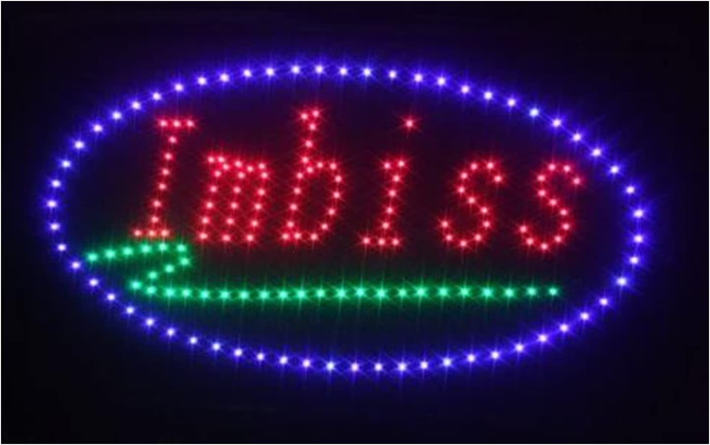 Elektroniktrade Werbeschild Led Schild Leuchtreklame Motiv Geöffnet Rot/Blau Elektroniktrade Switzerland