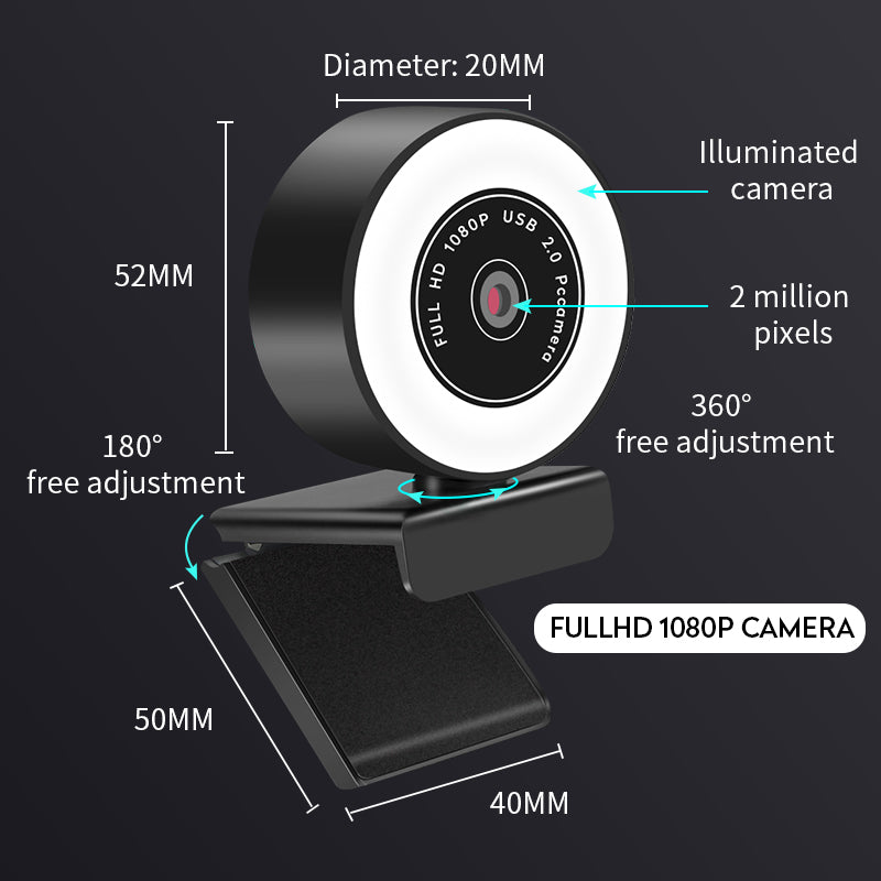 Elektroniktrade X97 Digitale Video-Webcam mit mehrstufigem Beauty-Fill-In-Licht Elektroniktrade Switzerland