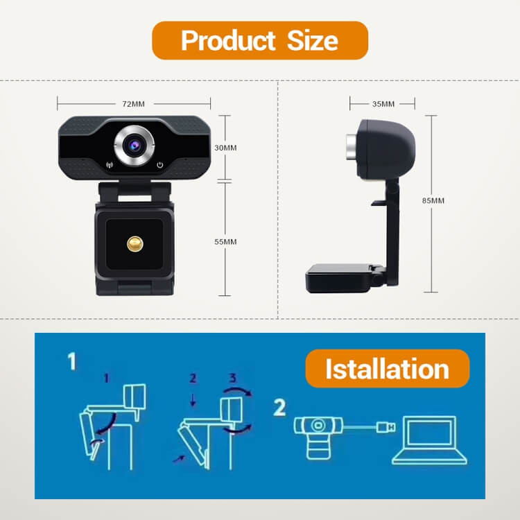 eTrade HD 1080P Webcam Eingebautes Mikrofon Intelligente Webkamera Elektroniktrade Switzerland
