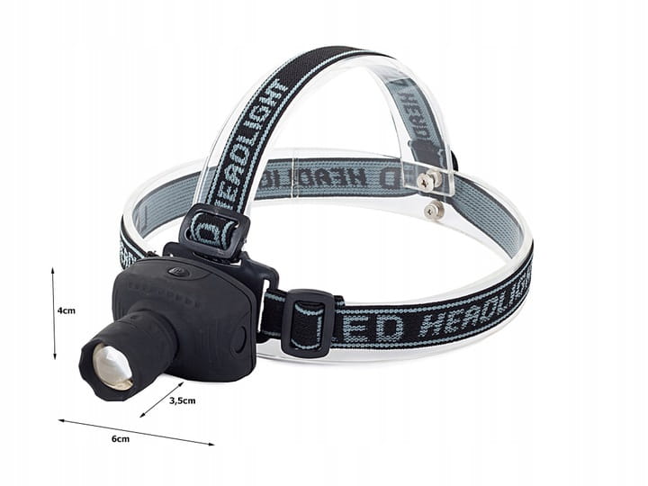 Stirnlampe mit 3 Watt LED Zoom