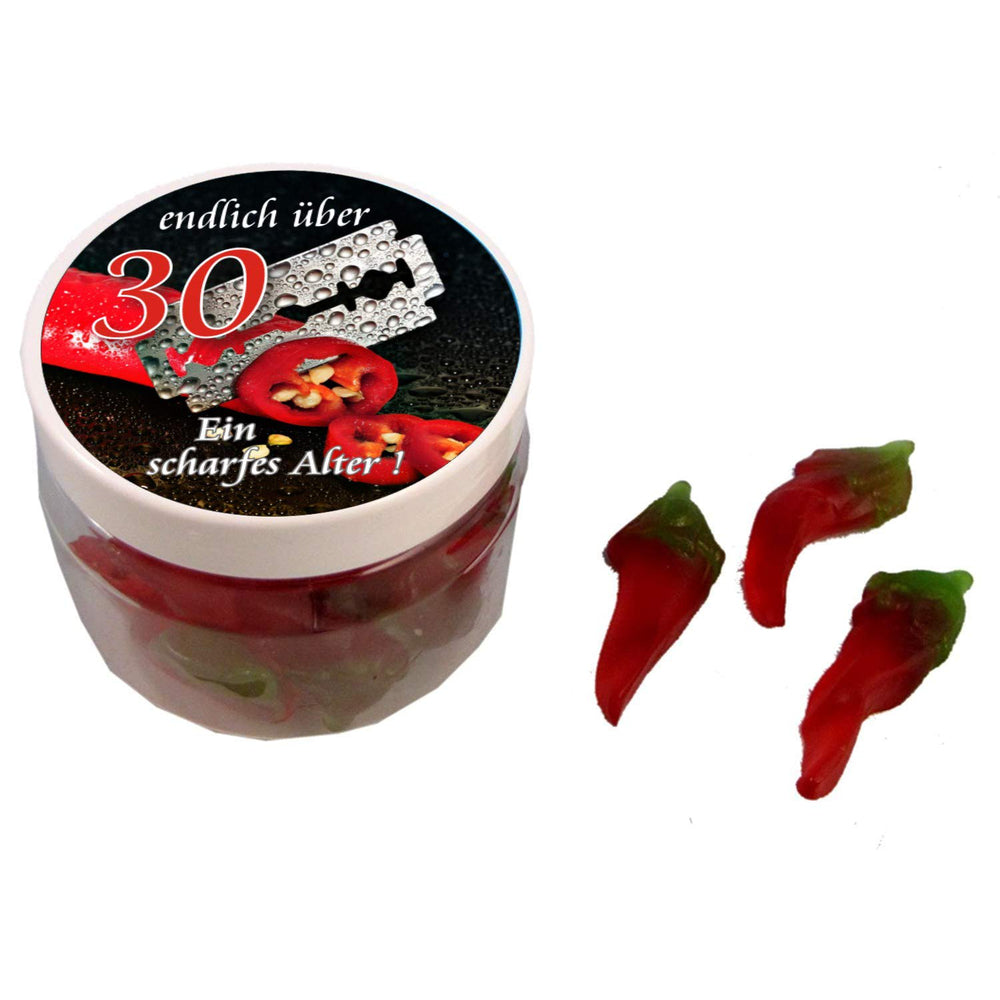 FRUCHTGUMMI PEPERONI "SCHARFES ALTER" ZUM 30. GEBURTSTAG