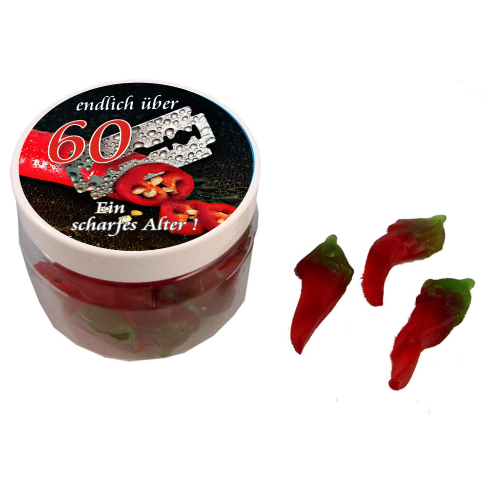 FRUCHTGUMMI PEPERONI "SCHARFES ALTER" ZUM 60. GEBURTSTAG