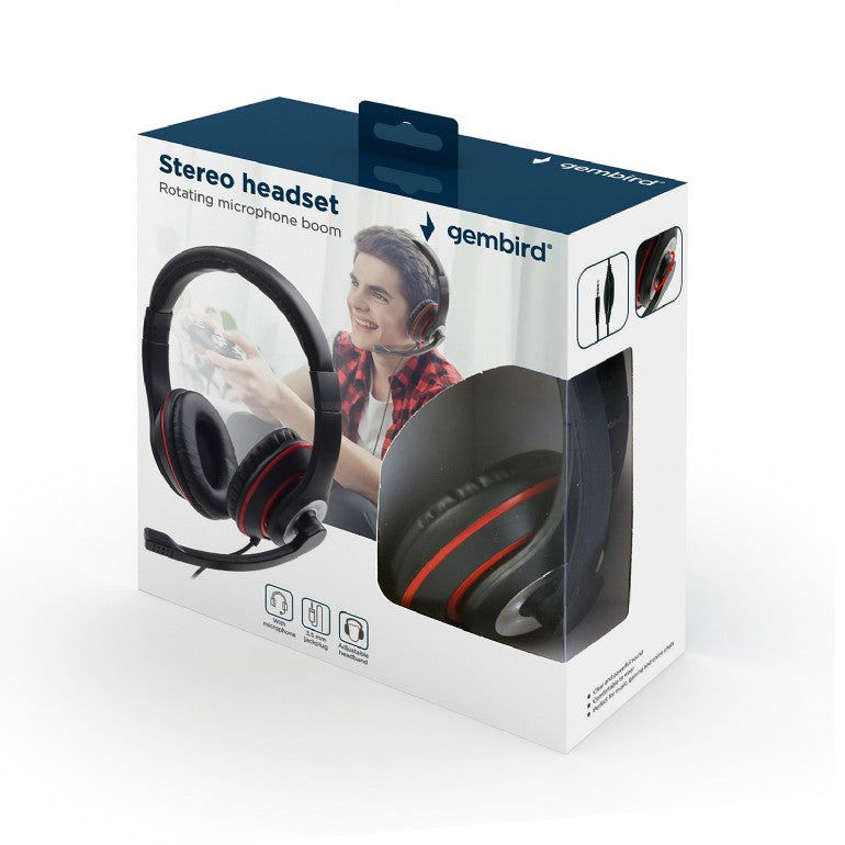 Gembird Gembird Stereo-Headset MHS-03-BKRD Elektroniktrade Switzerland
