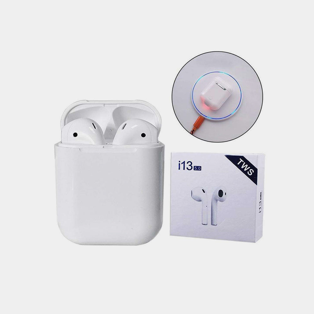 Bluetooth i13 TWS Kopfhörer Headset IPX 6 mit Aufbewahrungsbox, kabelloses Laden - iOS, Android | #Elektroniktrade.ch#