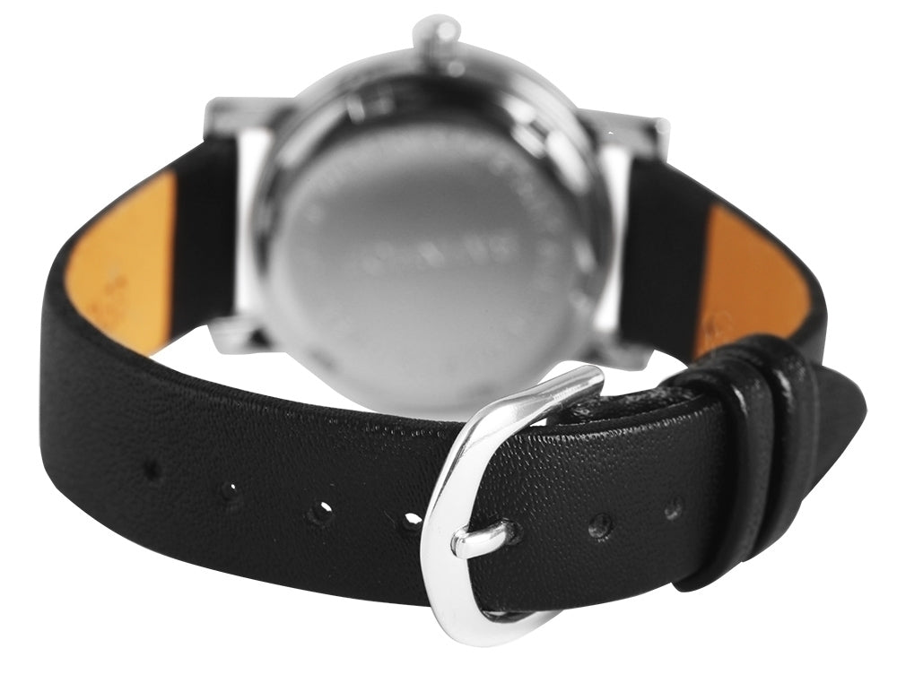 Bahnhof Damenuhr mit Echtlederarmband