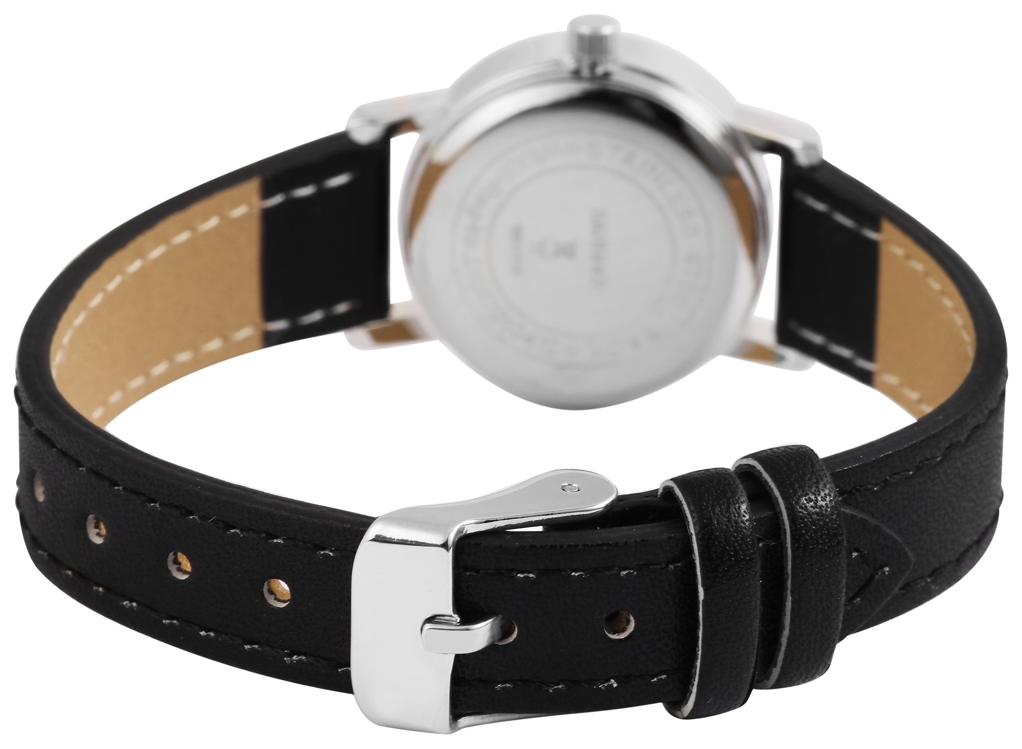 Bahnhof Damenuhr mit Lederimitationsarmband