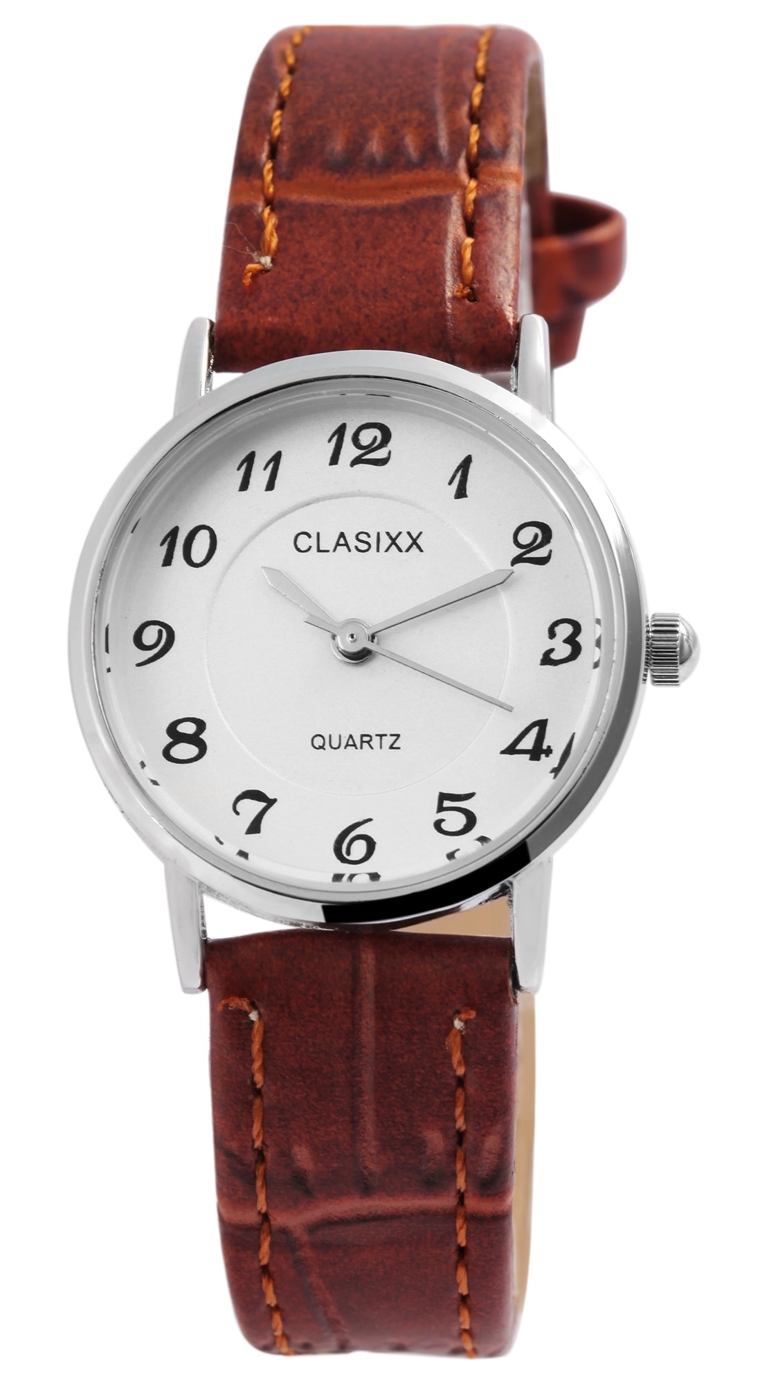 Clasixx Damenuhr mit Lederimitationsarmband