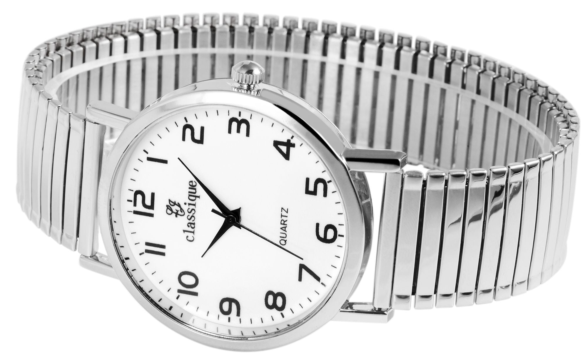 Classique Herrenuhr mit Zugarmband, Edelstahl