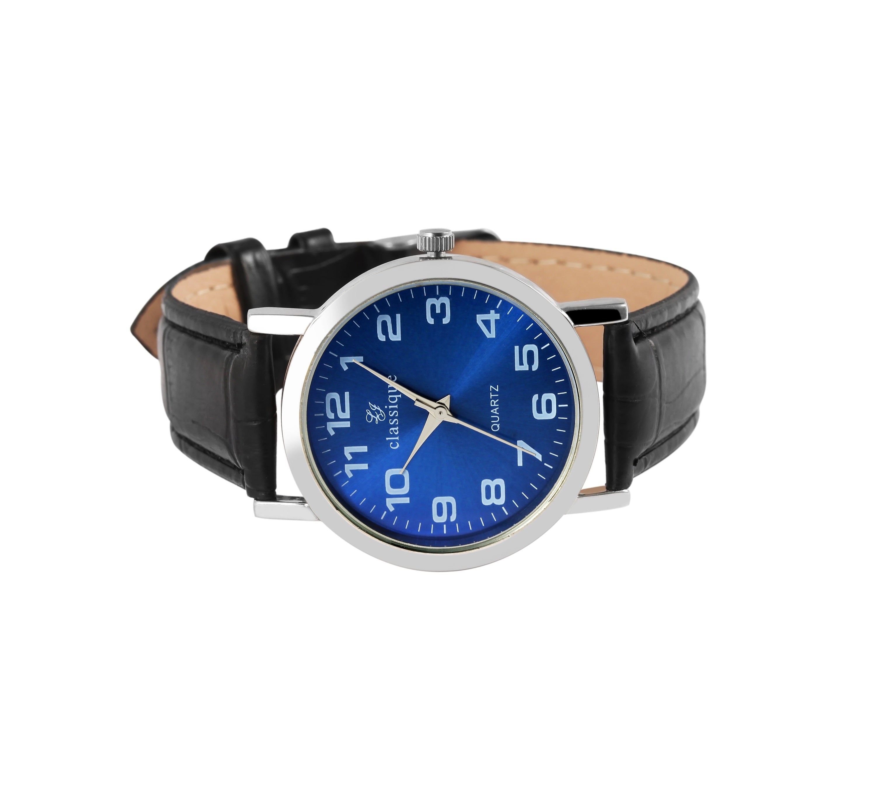Classique Herrenuhr mit Lederimitationsarmband