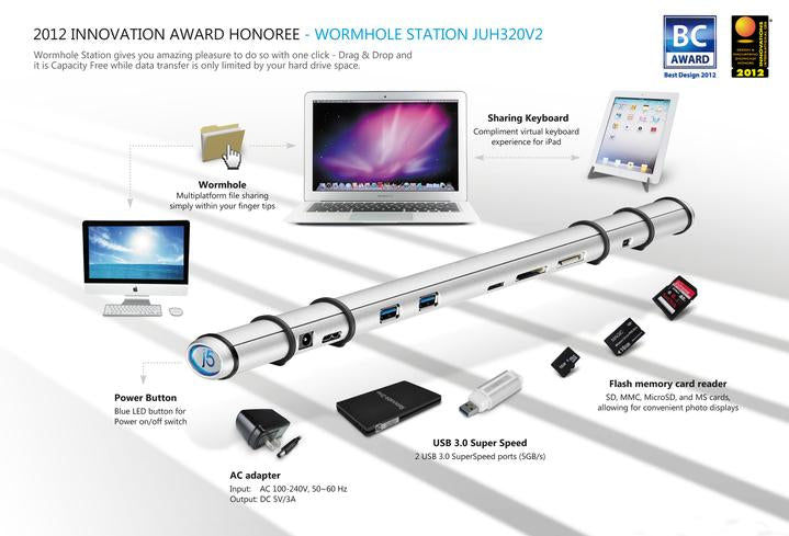 j5create JUH320v2 USB 3.0 Wormhole Docking Station Elektroniktrade Switzerland
