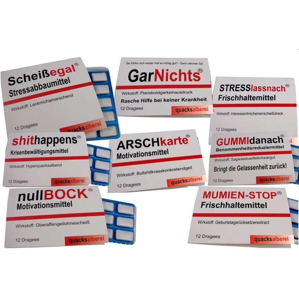 WITZIGE KAUGUMMIS "QUACKSALBEREI" 8-FACH SORT. 12 STÜCK