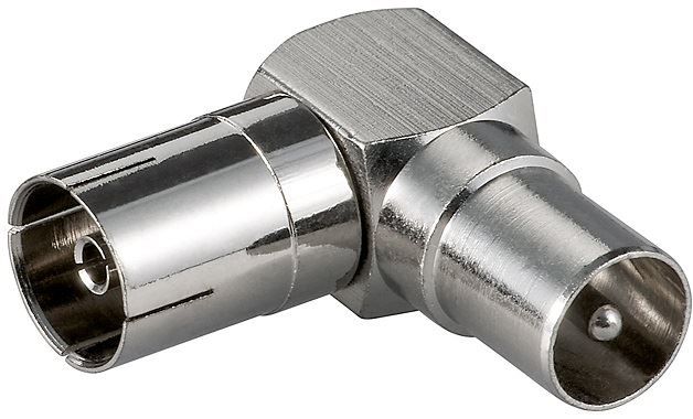 Koax-Winkeladapter: Koax-Buchse > Koax-S | #Elektroniktrade.ch#