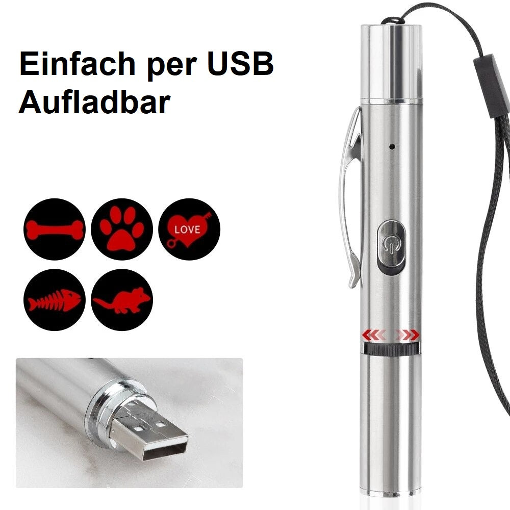 Laser Spielzeug für die Katze 5 Motive - Aufladbar per USB