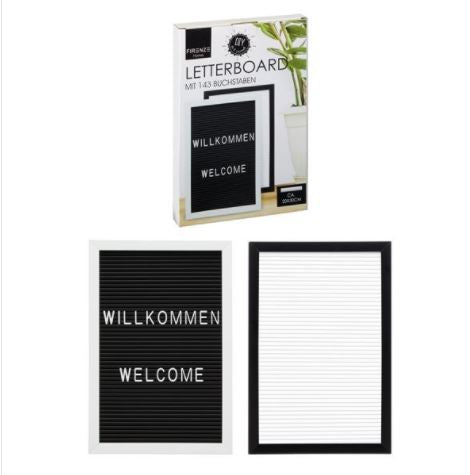 Letterboard m. 143 Buchstaben, 2/s, M, 30x40cm