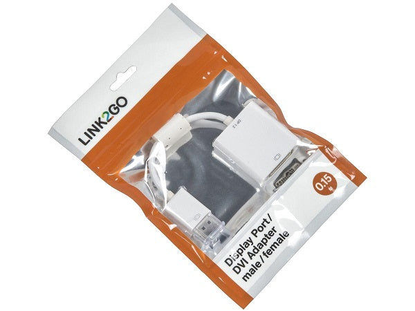 LINK2Go Adapter, DisplayPort Stecker - DVI-D Buchse, weiß Elektroniktrade Switzerland