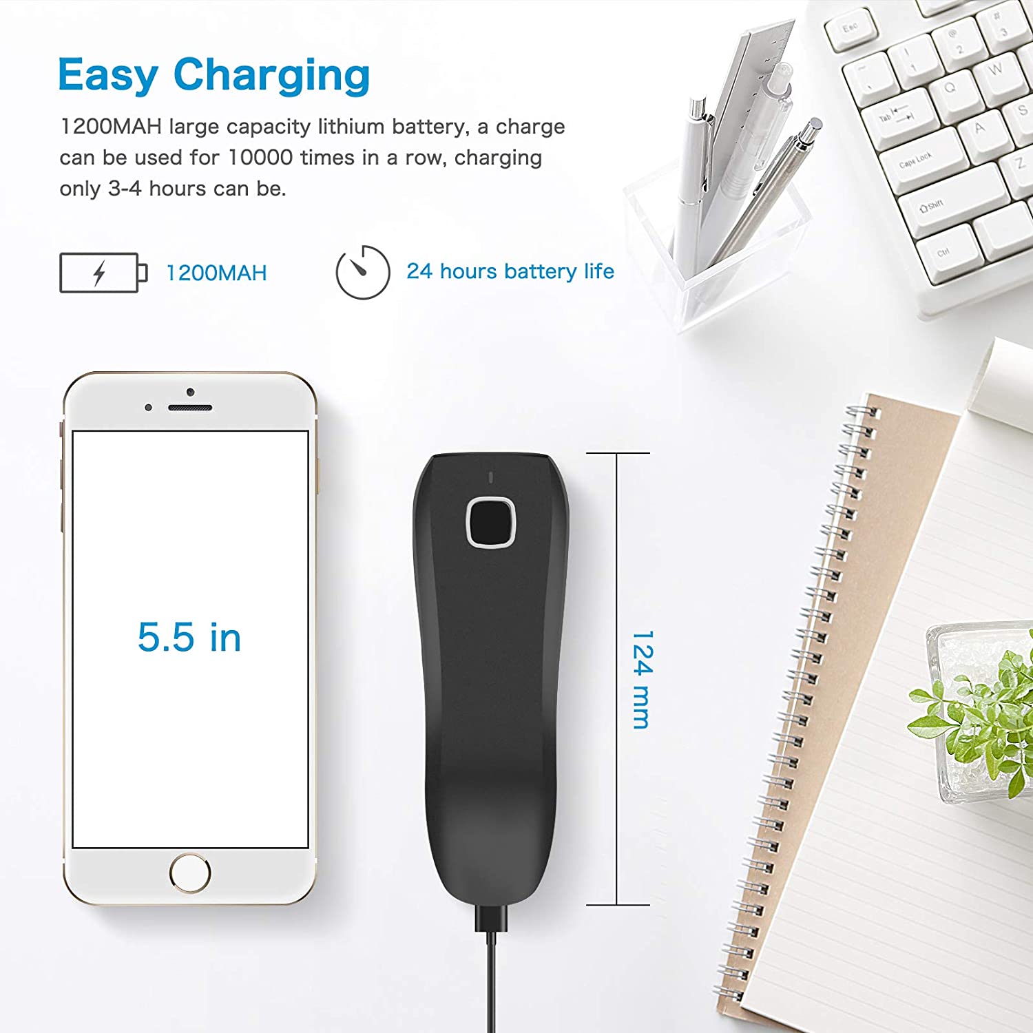 Netum NETUM C740 Barcode-Scanner, kabellos. Bluetooth/Wireless oder mit USB-C Kabel Elektroniktrade Switzerland