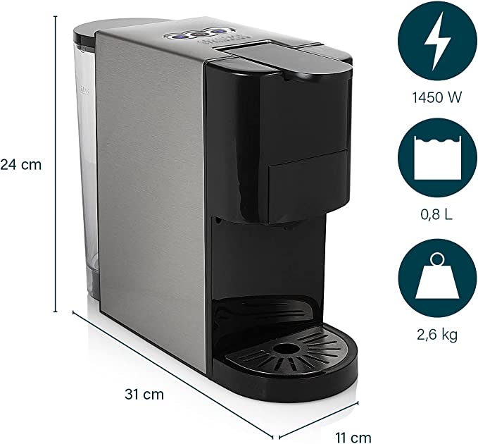 Princess Princess Multikapsel-Kaffeemaschine 4-in-1 – 1450 Watt Elektroniktrade Switzerland