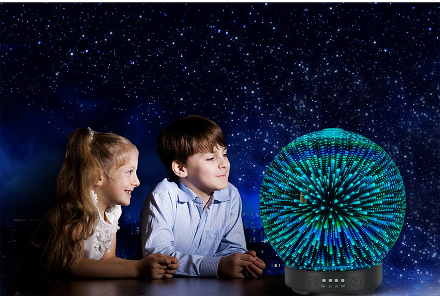 3D Aroma Glas Diffuser 100ml mit 7 Led Farben Lichter