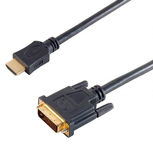 S-Impuls Adapterkabel HDMI Typ A Stecker DVI-D 24+1 Stecker schwarz Elektroniktrade Switzerland