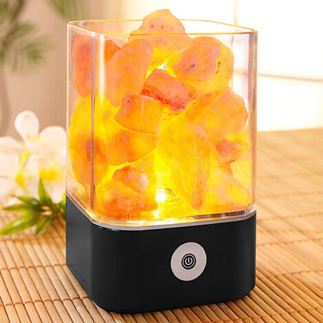 Salzkristall- Lampe mit LED Licht