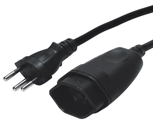 STEFFEN Verlängerungskabel 3x1mm² T12/T13 5m schwarz elektroniktrade Switzerland