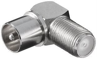 Winkeladapter: F-Buchse Koax-Stecker 90