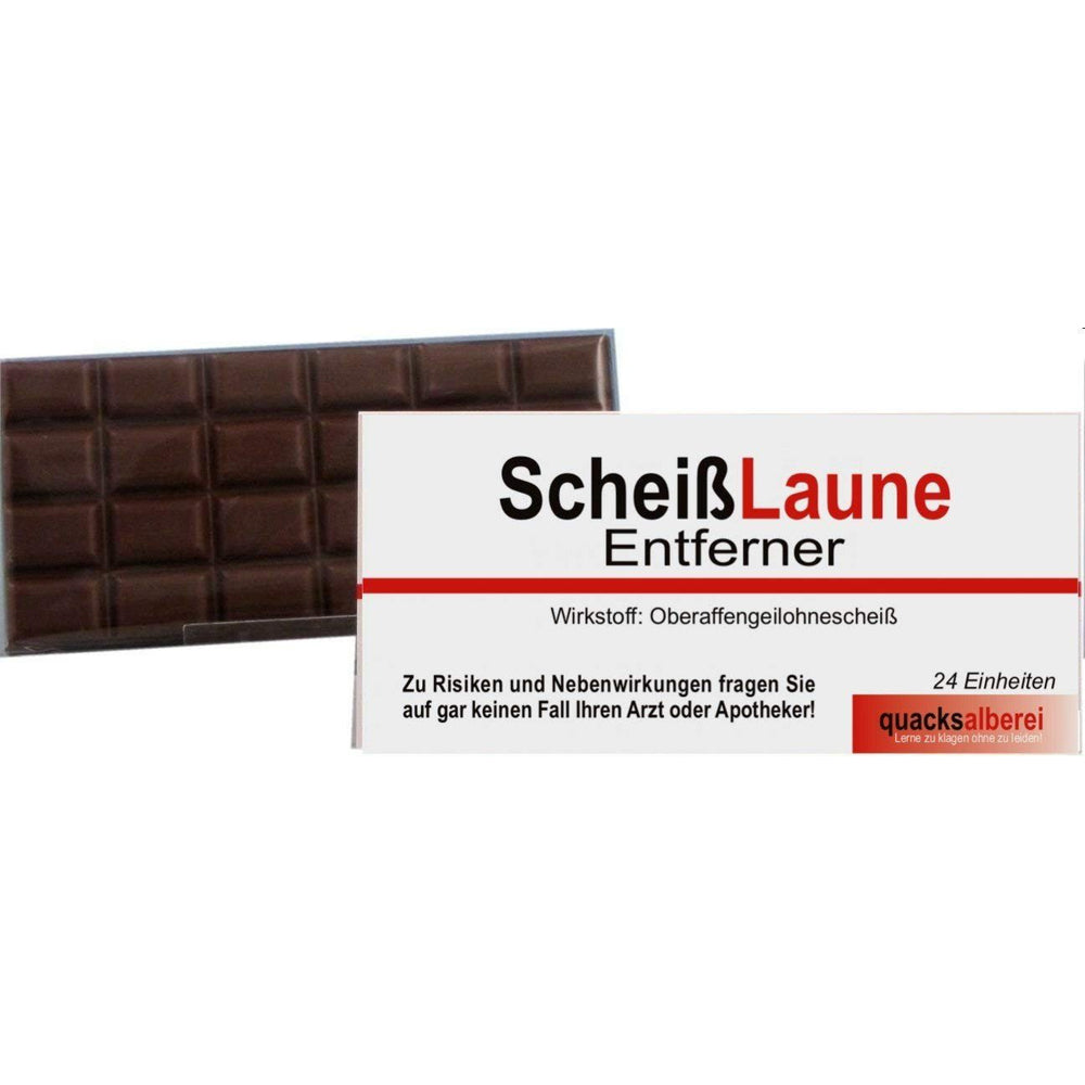 WITZIGE SCHOKOLADE MIT GRUSSKARTE "SCHEISSLAUNE-ENTFERNER" 100g