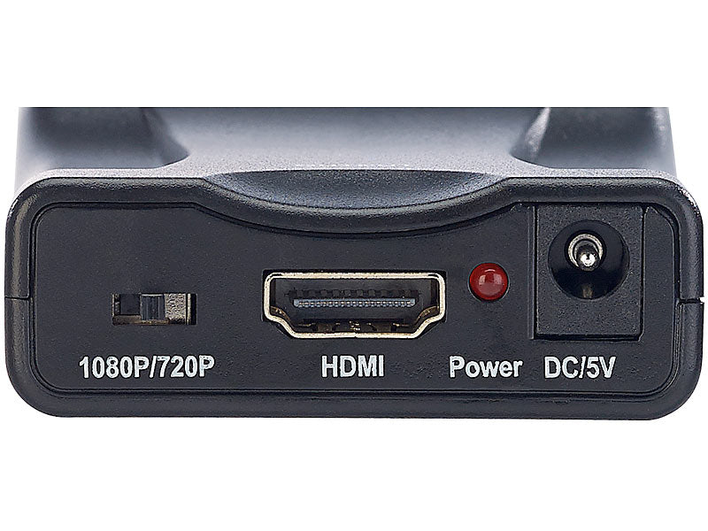 SCART-auf-HDMI-Adapter / Konverter mit USB-Ladekabel, 720p/1080p | #Elektroniktrade.ch#