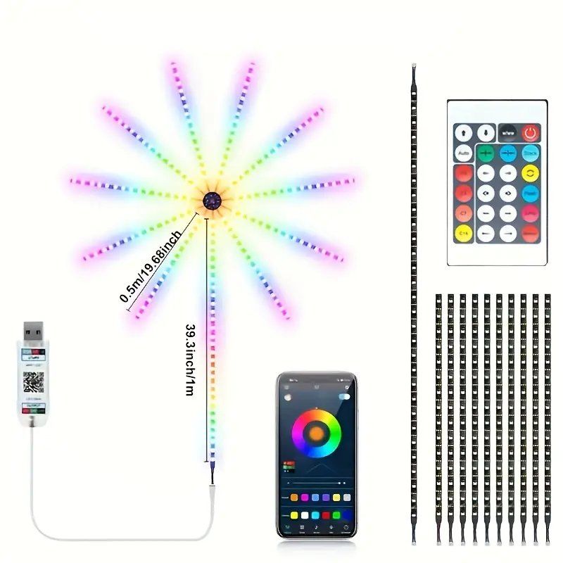 Intelligenter Feuerwerks-LED-Lichter Mit Musiksynchronisation FB/APP
